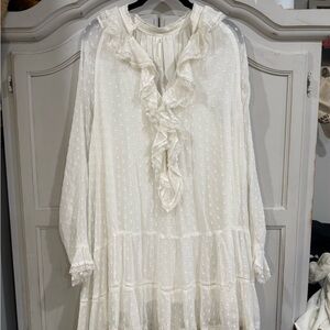 Anthropologie Ivory Lace dress